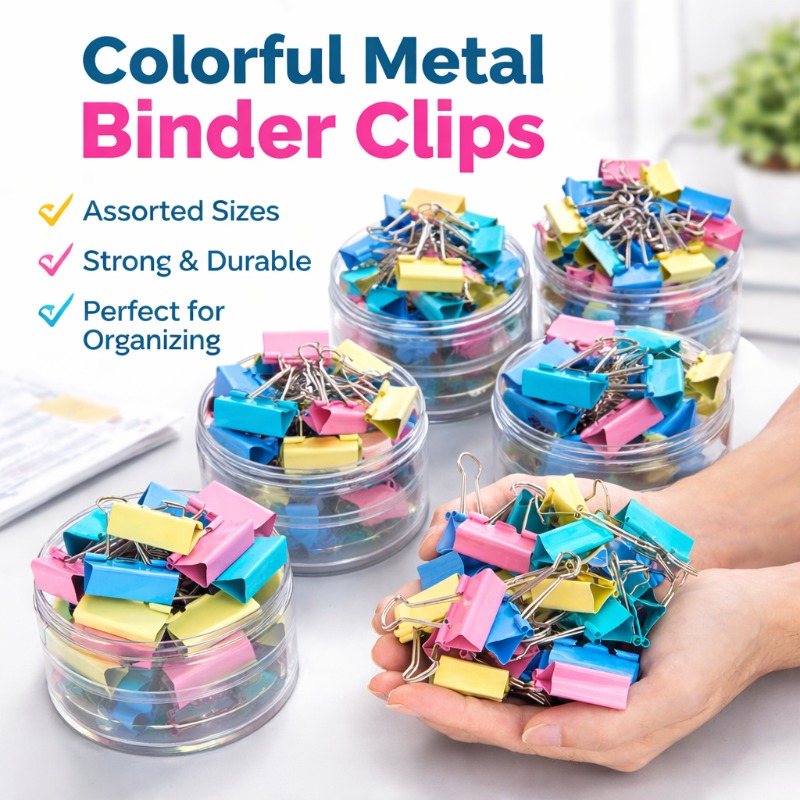 40 Adet/Set Uzun Renkli Metal  - Binder Clip Assorted incelemesi ve fiyatı